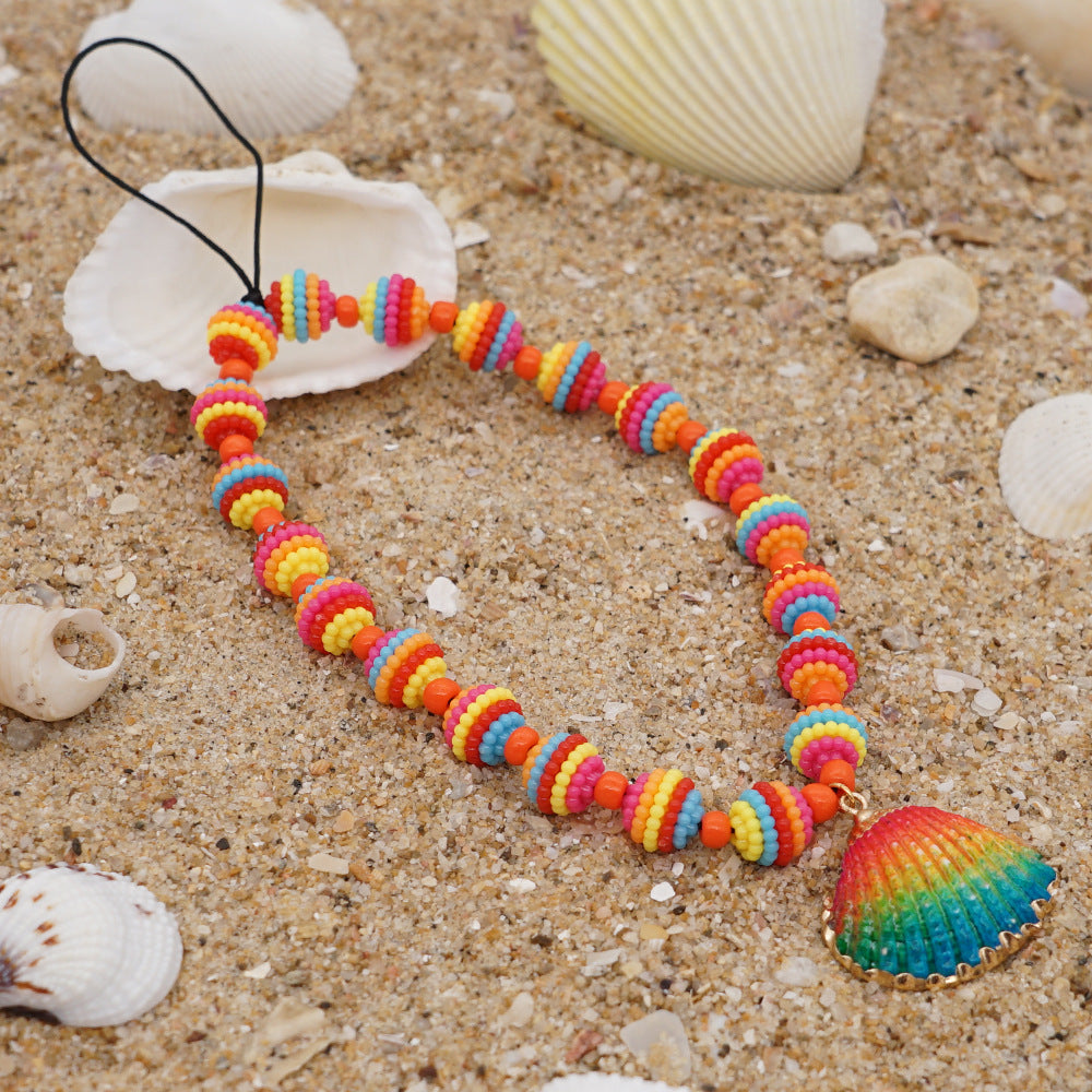 Wholesale Acrylic Bead Nylon Phone Lanyard